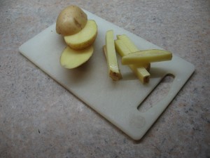 Chop up the potato into fries